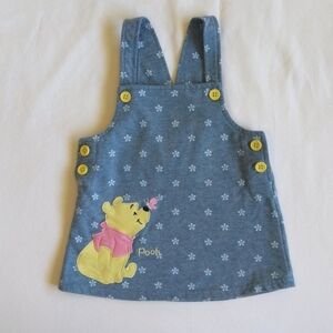 disney winnie the pooh floral jumper pinafore dress 18 months baby toddler girls